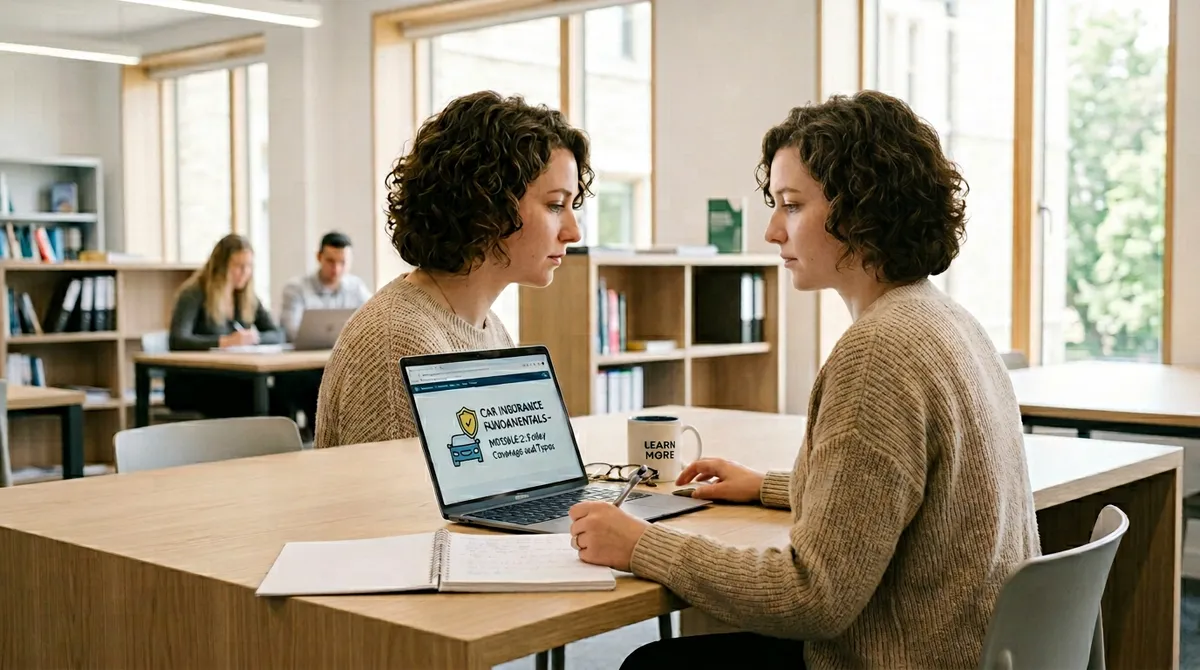 Онлайн-обучение автострахованию на ноутбуке